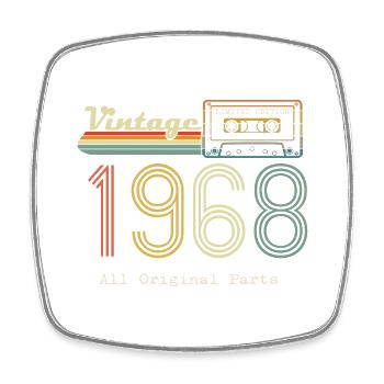 1968 Original 1968 Vintage Vintage Retro anniversa - Square fridge magnet - white - Front