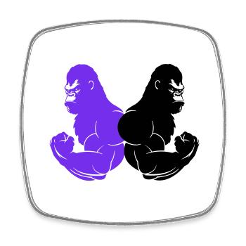 gorilla - Viereckiger Kühlschrankmagnet - Weiß - Vorne
