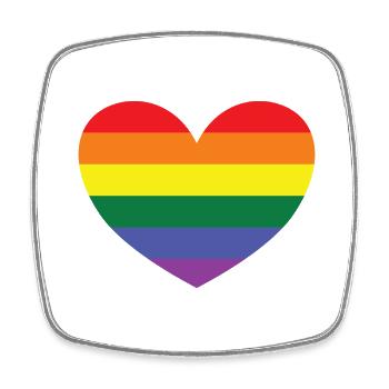 RAINBOW HEART - Viereckiger Kühlschrankmagnet - Weiß - Vorne