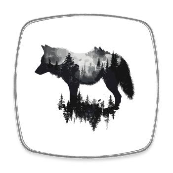 Wolf Wild Wolves Wilderness Howling Forest - Square fridge magnet - white - Front