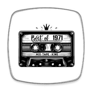 Cassette 1971 Vintage 1971 Vintage 1971 Gifts - Square fridge magnet - white - Front