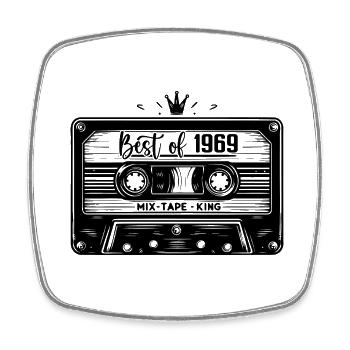 Cassette 1969 Vintage 1969 Millésime 1969 Cadeaux - Magnet carré - blanc - Devant