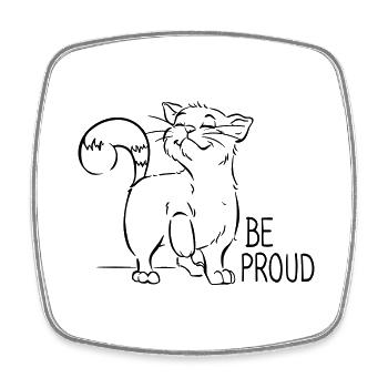 Cat Lower Austria Pride BE PROUD - Square fridge magnet - white - Front
