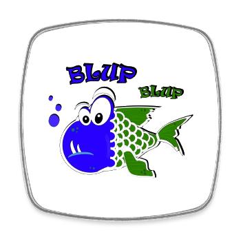 Blup Blup PG Fisch - Viereckiger Kühlschrankmagnet - Weiß - Vorne