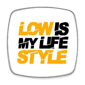 low is my lifestyle - Viereckiger Kühlschrankmagnet - Weiß - Vorne