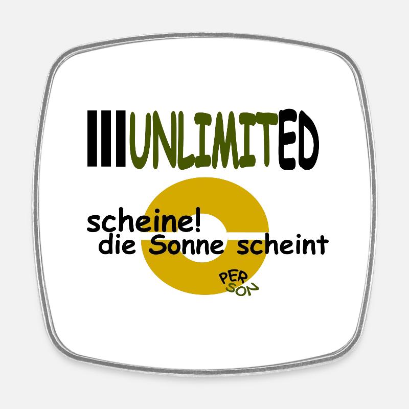 scheine! die Sonne scheint - Viereckiger Kühlschrankmagnet - Weiß