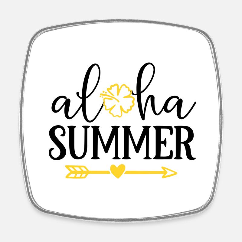 aloha summer - Square fridge magnet - white