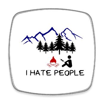 i hate people 002 - Square fridge magnet - white - Front