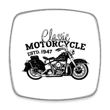 Rétro 1947 Moto Motard Moto Anniversaire 1947 - Magnet carré - blanc - Devant