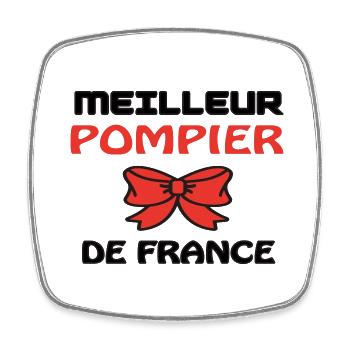 MEILLEUR POMPIER DE FRANCE - Magnet carré - blanc - Devant