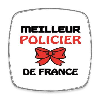 MEILLEUR POLICIER DE FRANCE - Magnet carré - blanc - Devant