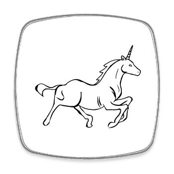 unicorn 2 - Viereckiger Kühlschrankmagnet - Weiß - Vorne