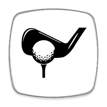 golf symbol - Viereckiger Kühlschrankmagnet - Weiß - Vorne