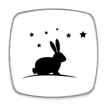 Étoiles de lapin - Magnet carré - blanc - Devant