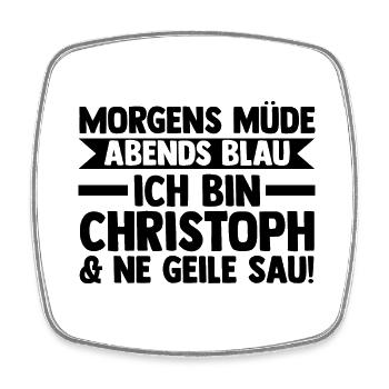 Vorname Chris Christoph - Viereckiger Kühlschrankmagnet - Weiß - Vorne