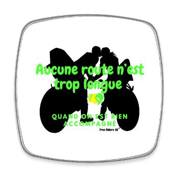 FR49- Aucune route n’est trop longue version Green - Magnet carré - blanc - Devant