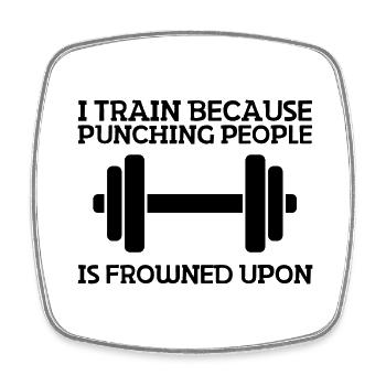 Fitness Athletes Sports Bodybuilding Fitness Sports - Square fridge magnet - white - Front