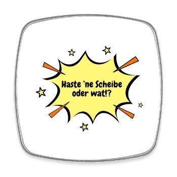 Berlin Haste ’ne Scheibe oder wat!? - Viereckiger Kühlschrankmagnet - Weiß - Vorne