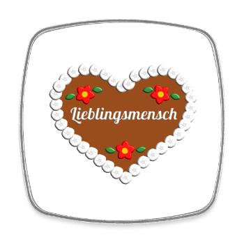 Lieblingsmensch Lebkuchenherz Geschenk - Viereckiger Kühlschrankmagnet - Weiß - Vorne