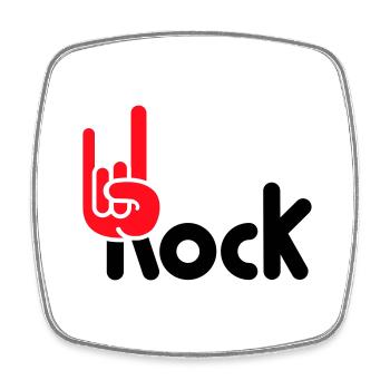 Heavy Metal Hard Rock Music Horns Hand Gesture Logo - Square fridge magnet - white - Front