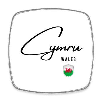 Flagge von Wales, walisischer Stolz - Viereckiger Kühlschrankmagnet - Weiß - Vorne