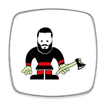 Lumberjack Holzfäller - Square fridge magnet - white - Front