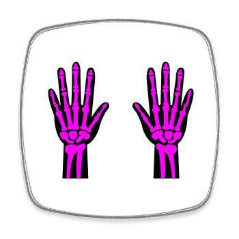 Skeleton Hands 02 - Square fridge magnet - white - Front