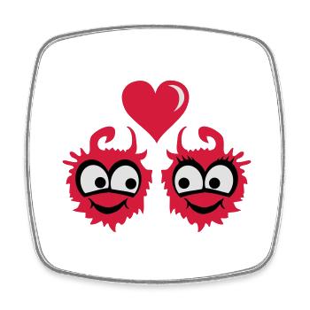 monster love - Viereckiger Kühlschrankmagnet - Weiß - Vorne