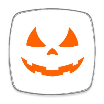 Citrouille Halloween Visage - Magnet carré - blanc - Devant