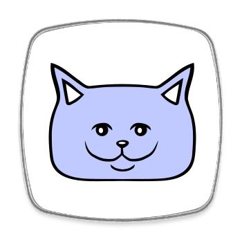 Pretty Cat Looking Happy Cheerful Smiling - Square fridge magnet - white - Front