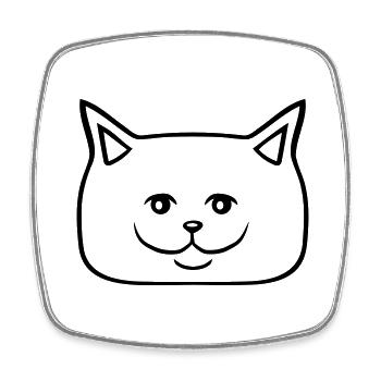 Pretty Cat Looking Happy Cheerful Smiling - Square fridge magnet - white - Front
