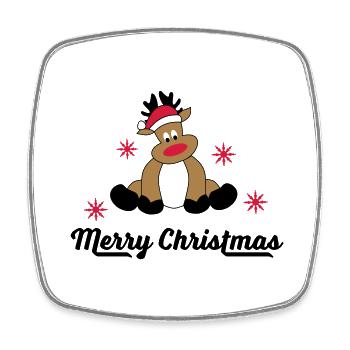 Merry Christmas Greetings - Square fridge magnet - white - Front