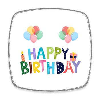 Bon anniversaire - Magnet carré - blanc - Devant