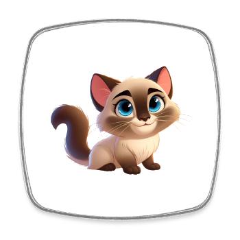 Siamese 20 - Square fridge magnet - white - Front
