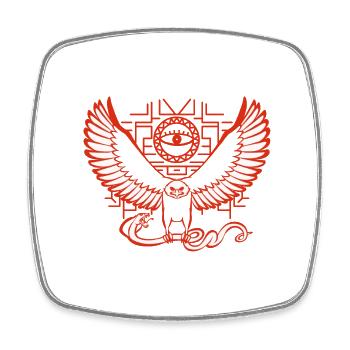 Aigle et Serpent (V2) - Magnet carré - blanc - Devant