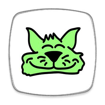chat a l’air mignon heureux sourire visage tête - Magnet carré - blanc - Devant