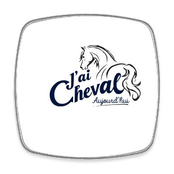 Cheval - Magnet carré - blanc - Devant