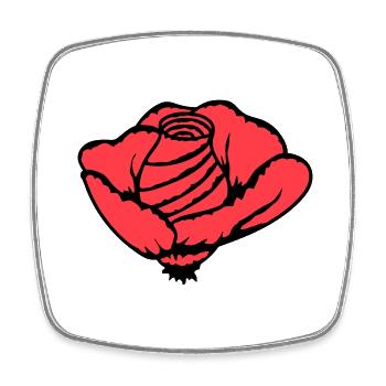 Hübsche Schöne Rose Blüte Blatt Röschen Romantisch - Viereckiger Kühlschrankmagnet - Weiß - Vorne