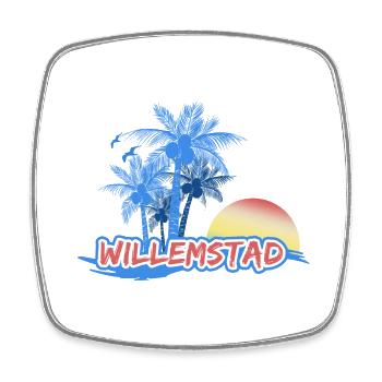 Willemstad Beach - Square fridge magnet - white - Front