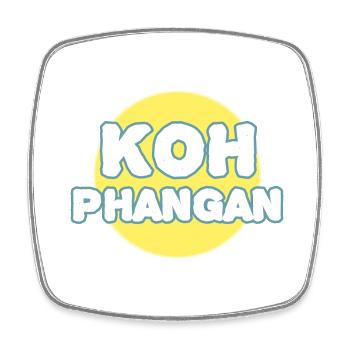 Vollmond K8h Pha-ngan K8h Phangan - Viereckiger Kühlschrankmagnet - Weiß - Vorne