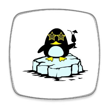 beach pinguin eisscholle - Viereckiger Kühlschrankmagnet - Weiß - Vorne