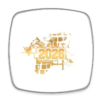 Gold 2026 - Viereckiger Kühlschrankmagnet - Weiß - Vorne