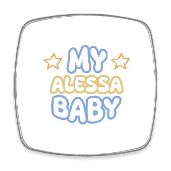 First name Alessa - Square fridge magnet - white - Front