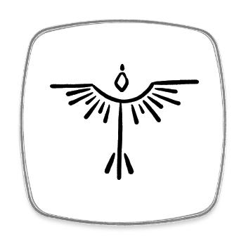 Vogelsymbol - Viereckiger Kühlschrankmagnet - Weiß - Vorne