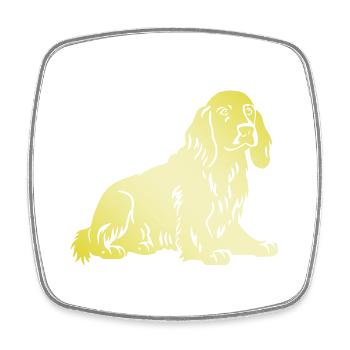Cocker Spaniel Dog Silhouette - Square fridge magnet - white - Front