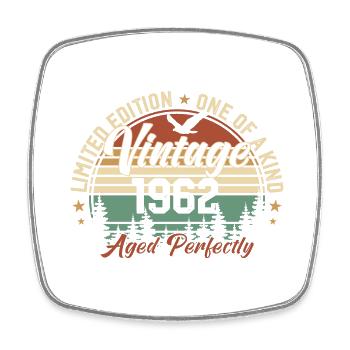 Jahrgang 1962 Retro 1962 Geburtstagsgeschenk 1962 - Viereckiger Kühlschrankmagnet - Weiß - Vorne