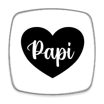 Papa Papa Père Fille Fils Fête des Pères Chemise Homme - Magnet carré - blanc - Devant
