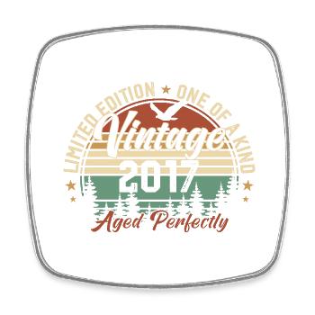 Vintage 2017 Retro 2017 Birthday Gift 2017 - Square fridge magnet - white - Front