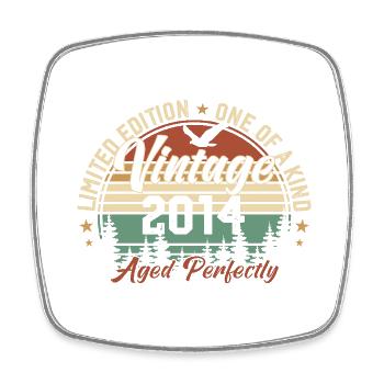 Vintage 2014 Rétro 2014 Cadeau D'anniversaire 2014 - Magnet carré - blanc - Devant