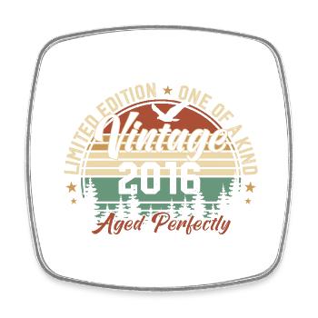 Vintage 2016 Rétro 2016 Cadeau D'anniversaire 2016 - Magnet carré - blanc - Devant